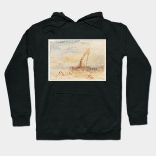 A Steamer and Passengers at a Pier, Ehrenbreitstein from Coblenz, 1841 Hoodie